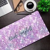 Whimsical eenhoorn paarse glitter bureaumat