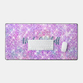 Whimsical eenhoorn paarse glitter bureaumat (Keyboard & Muis)