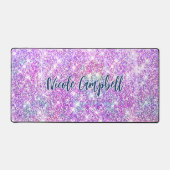 Whimsical eenhoorn paarse glitter bureaumat (Voorkant)