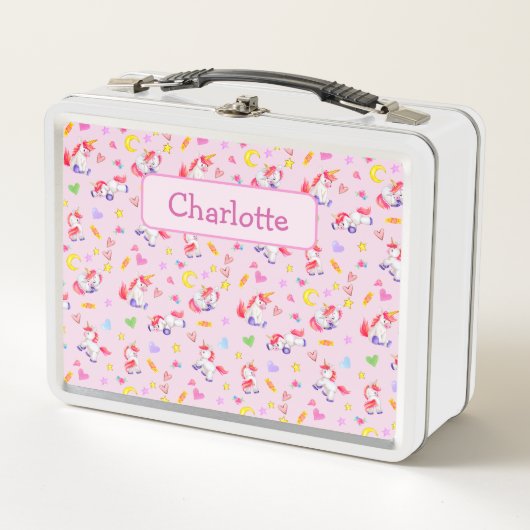 Whimsical Eenhoorn patroon roze gepersonaliseerd (Voorkant)