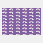 Whimsical Eenhoorn Rainbow Heart Wrapping Papier Inpakpapier Vel (Voorkant 3)