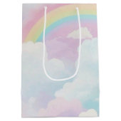 Whimsical Eenhoorn Regenboog Verjaardagsfeest Gift Medium Cadeauzakje (Achterkant)