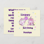 Whimsical eenhoorn Verjaardag Delight (Voorkant / Achterkant)