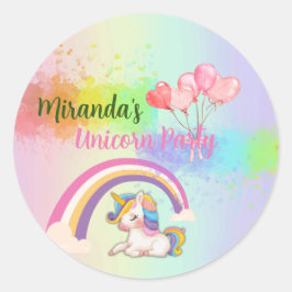 Whimsical eenhoorn verjaardagsfeestje Stickers