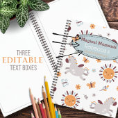 Whimsical Eenhoorn & Zon Kinder Naam Schetsboek Notitieboek