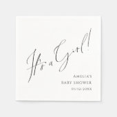 Whimsical Eenvoudig Neutraal Het is een Meisje Bab Servet (Voorkant)