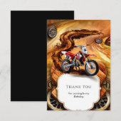 Whimsical eenvoudige motorfiets verjaardag bedankkaart (Voorkant / Achterkant)