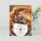 Whimsical eenvoudige motorfiets verjaardag kaart (Staand voorkant)