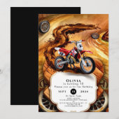 Whimsical eenvoudige motorfiets verjaardag kaart (Voorkant / Achterkant)