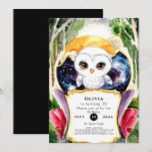 Whimsical Eenvoudige Uil verjaardag Kaart (Voorkant / Achterkant)