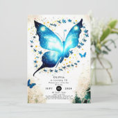 Whimsical eenvoudige vlinder verjaardag kaart (Staand voorkant)