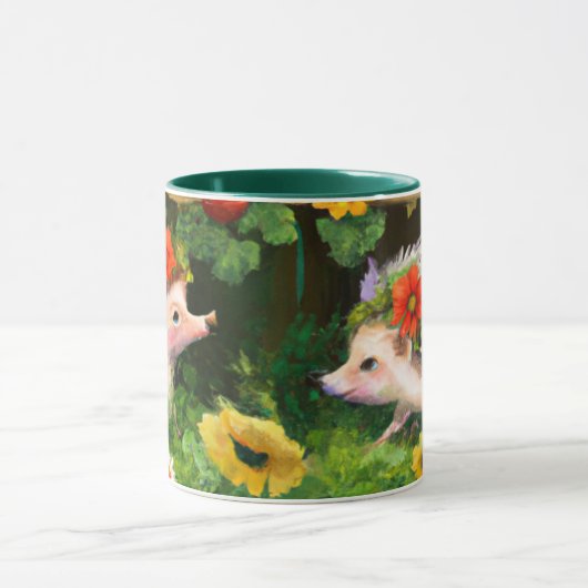 Whimsical Egels in een Engelse landtuin Mok (Midden)