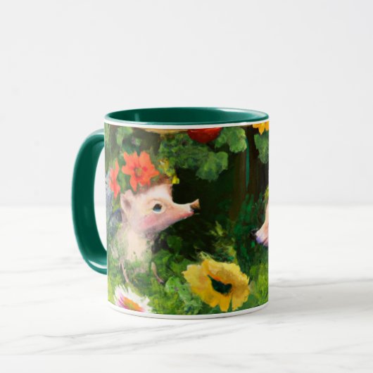 Whimsical Egels in een Engelse landtuin Mok (Voorkant links)