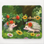 Whimsical Egels in een Engelse landtuin Muismat (Voorkant)