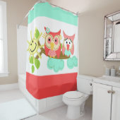 Whimsical Eigenaars op Branch met Sunshine Douchegordijn (In situ)