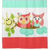 Whimsical Eigenaars op Branch met Sunshine Douchegordijn (Voorkant)