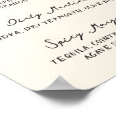 Whimsical eigenzinnig handgeschreven cocktail menu poster (Hoek)