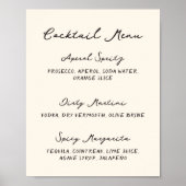 Whimsical eigenzinnig handgeschreven cocktail menu poster (Voorkant)