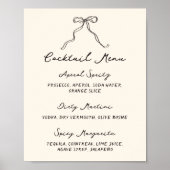 Whimsical eigenzinnig handgeschreven cocktail menu poster (Voorkant)