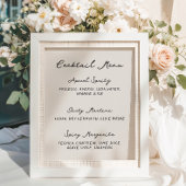 Whimsical eigenzinnig handgeschreven cocktail menu poster