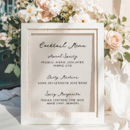 Whimsical eigenzinnig handgeschreven cocktail menu poster