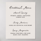 Whimsical eigenzinnig handgeschreven cocktail menu poster (Voorkant)