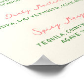 Whimsical eigenzinnig handgeschreven cocktail menu poster (Hoek)