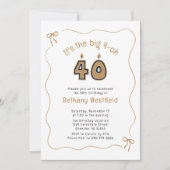 Whimsical eigenzinnige golvende rand 40e verjaarda kaart (Voorkant)