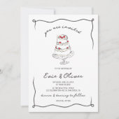 Whimsical eigenzinnige hand getekend kersencake br kaart (Voorkant)