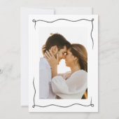 Whimsical eigenzinnige hand getekend kersencake br save the date (Achterkant)