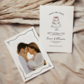 Whimsical eigenzinnige hand getekend kersencake br save the date