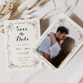 Whimsical eigenzinnige hand getekende boog opslaan save the date