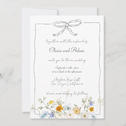 Whimsical eigenzinnige hand getekende boog Wildflo Kaart (Voorkant)