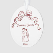 Whimsical Eigenzinnige Hand Getrokken Boog Huwelij Ornament (voorkant)