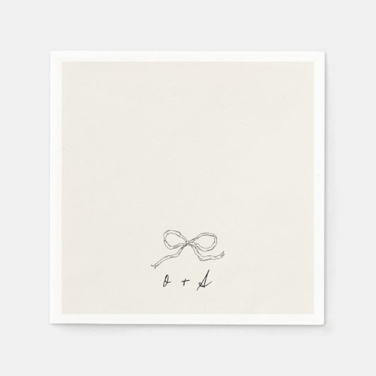 Whimsical eigenzinnige hand getrokken boog monogra servet (Voorkant)