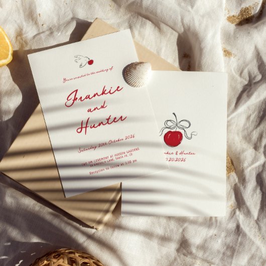 Whimsical Eigenzinnige Hand Getrokken Cherry Sweet Kaart