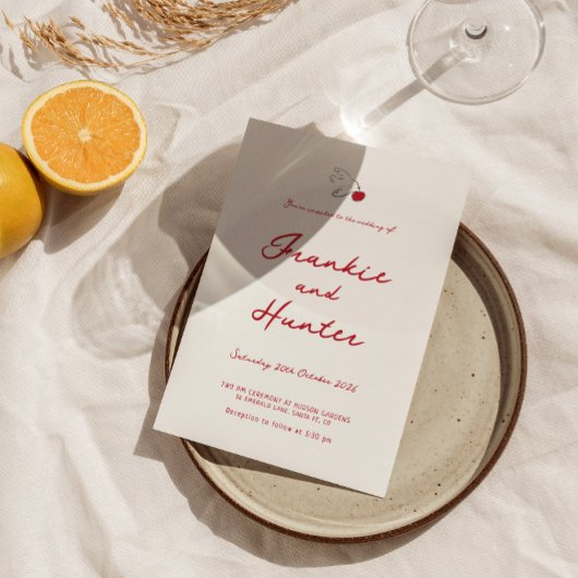 Whimsical Eigenzinnige Hand Getrokken Cherry Sweet Kaart