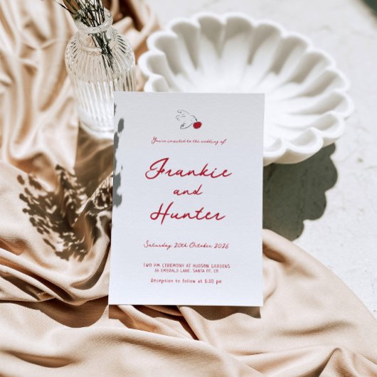 Whimsical Eigenzinnige Hand Getrokken Cherry Sweet Kaart