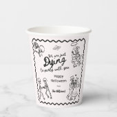 Whimsical Eigenzinnige Hand getrokken Doodles Hall Papieren Bekers (Achterkant)