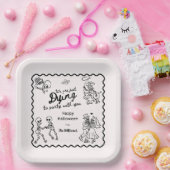 Whimsical Eigenzinnige Hand getrokken Doodles Hall Papieren Bordje (Feest)