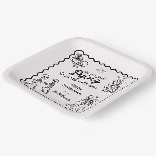 Whimsical Eigenzinnige Hand getrokken Doodles Hall Papieren Bordje (Gebogen)