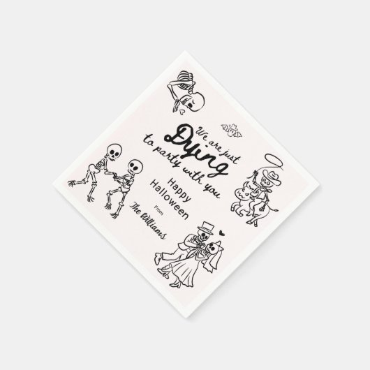 Whimsical Eigenzinnige Hand getrokken Doodles Hall Servet (Hoek)