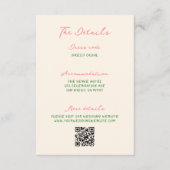 Whimsical eigenzinnige handgeschreven bruiloft det informatiekaartje (Voorkant)