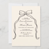 Whimsical eigenzinnige handgeschreven strik bruilo kaart (Voorkant)