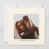 Whimsical eigenzinnige handgeschreven strik bruilo save the date (Achterkant)