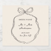 Whimsical eigenzinnige handgeschreven strik bruilo sparkling wijnetiket (Enkel label)