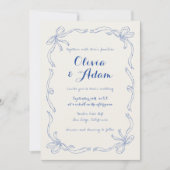 Whimsical eigenzinnige retro hand getekende blauwe kaart (Voorkant)