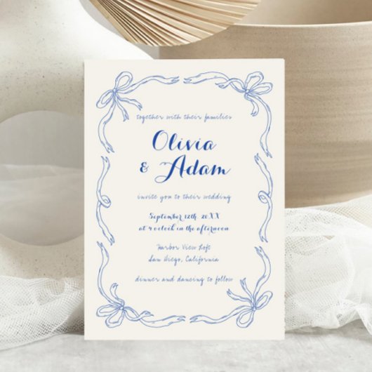 Whimsical eigenzinnige retro hand getekende blauwe kaart