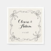 Whimsical eigenzinnige retro hand getekende boog b servet (Voorkant)