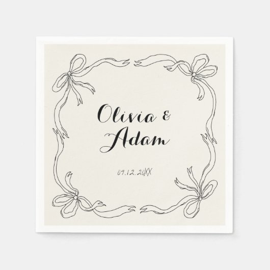 Whimsical eigenzinnige retro hand getekende boog b servet (Voorkant)